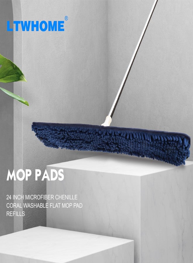 LTWHOME 24 Inch Microfiber Chenille Coral Washable Flat Mop Pad Refills(Pack of 6) - Image 3