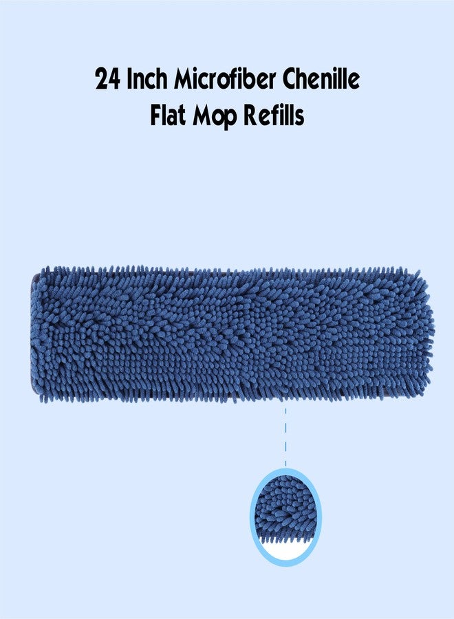 LTWHOME 24 Inch Microfiber Chenille Coral Washable Flat Mop Pad Refills(Pack of 6) - Image 2
