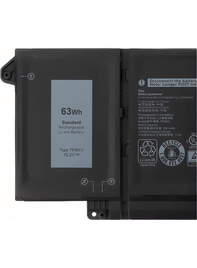 Terabyte compatible for Dell Battery 63Wh 4-Cell 3491mAh 15.2V Latitude 5320 7420 7520 Type: 7FMXV 4M1JN from PART4YOU - Image 3