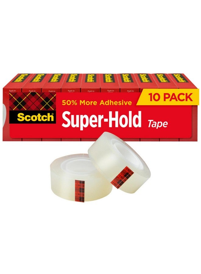 Scotch  Super-Hold Tape, 10 Rolls, Transparent Finish, 50% More Adhesive, Trusted Favorite, 3/4 X 1000 Inches, Boxed (700K10) - Image 1