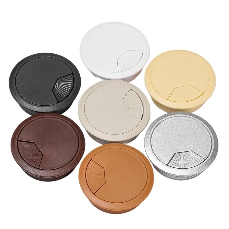 Dark Brown 60mm Desk Grommet Cable Hole Cover 20pcs for Office TV Stand Workstation - Image 3