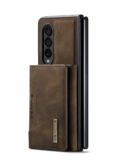 DGMING Wallet Case for Samsung Galaxy Z Fold 4, DG.MING Premium Leather Phone Case Back Cover Magnetic Detachable with Trifold Wallet Card Holder Pocket (Coffee)  - Image 2