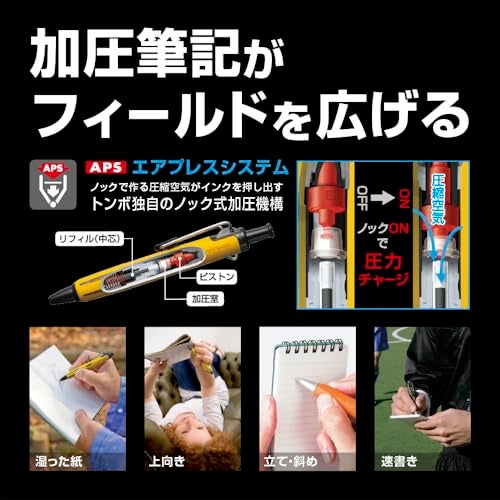 Tombow BC-AP54 Pressurized Permanent Ballpoint Pen (Can Write on Wet Paper/Back), Air Press to Squeeze Ink Ink, 0.7, Orange - Image 3