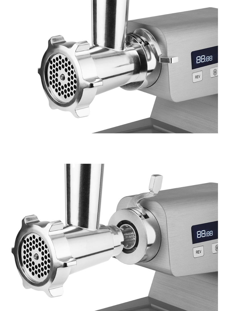 كاتلر Catler Electric Meat Grinder MG 800– Heavy-Duty Metal Body, Touch Control LCD Display, 3 Grinding Plates, - Image 4
