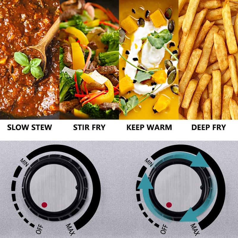 CUSIMAX Infrared Hot Plate 1200W+900W Double Crystallite Glass Plates Countertop Cooktop Burner, Portable Electric Stove with Temperature Control, Easy to Clean, Black - Image 4