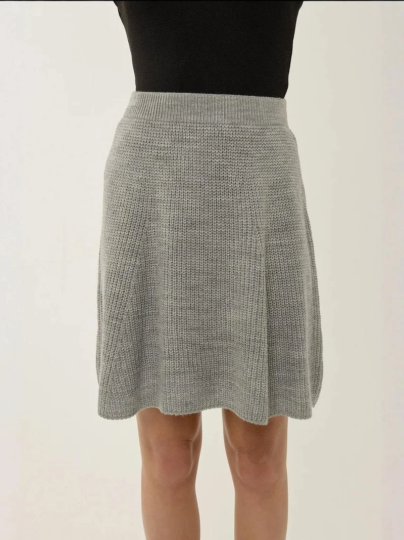 Hiccup Grey Knit Mini Skirt for Women | Best Price UAE