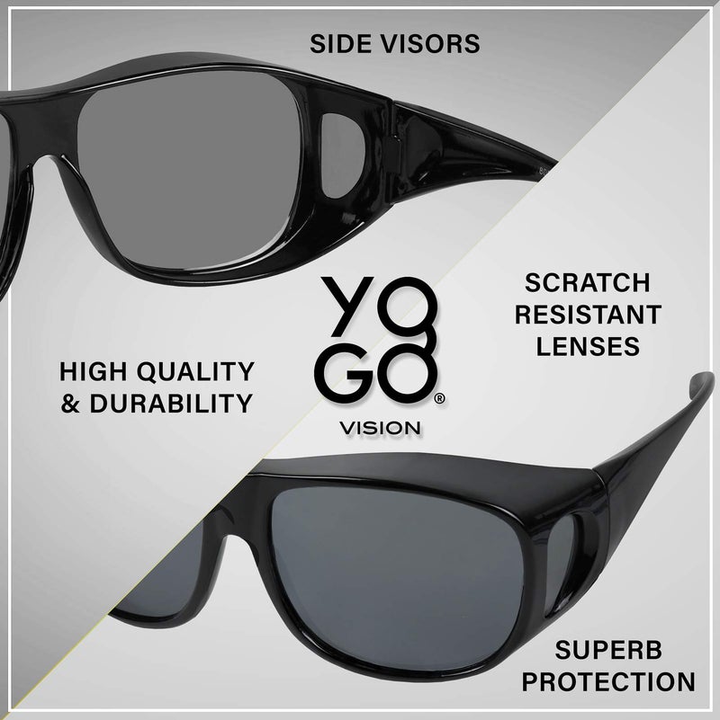 Yogo Vision نظارات شمسية يوجو فيجن فيت أوفر مع عدسات بولاريد، حماية 100% من الأشعة فوق البنفسجية للرجال والنساء - Image 5