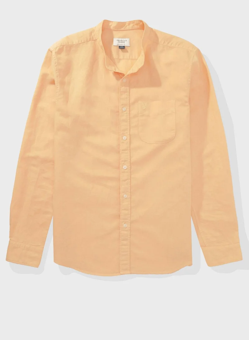 امريكان ايجل Essential Band Collar Classic Fit Button Up Shirt