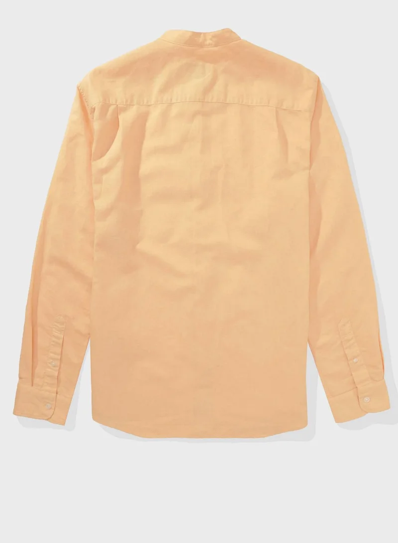 امريكان ايجل Essential Band Collar Classic Fit Button Up Shirt