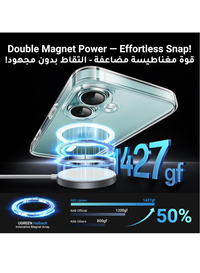 إلترازون iPhone 16 Plus MagSafe Case (MagU) - Revolutionary iCrystal Tech Clear Cover, MIL-Grade Protection, Anti-Scratch, Camera Protection, Magnetic Ultra Slim Design - Image 2