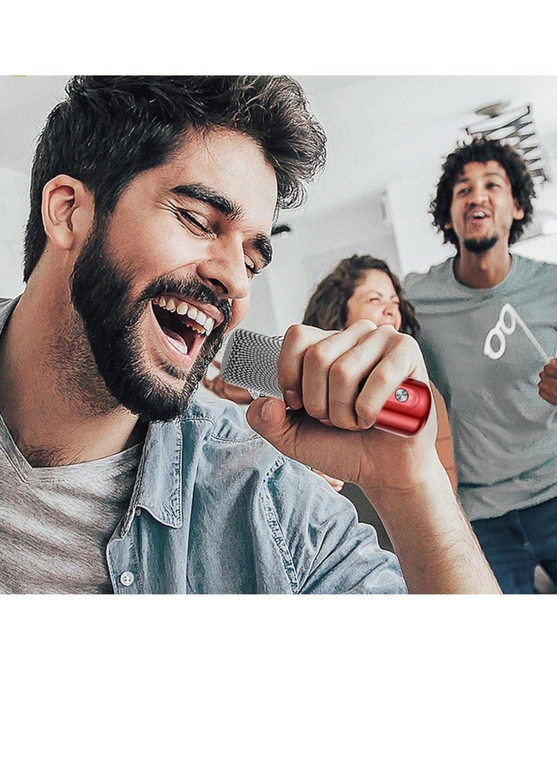 ELTRAZONE Portable Bluetooth Karaoke Speaker with Rechargeable Wireless Microphone, Type-C Charging, Multiple Voice Modes, TF Card Support for Music Storage, Fun Karaoke Speaker for Kids & Adults (Red) - Image 2