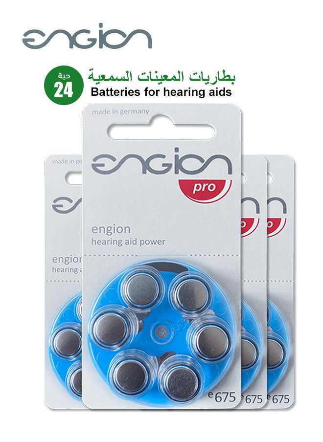 engion - 24 Pieces 1.45V Original High Level Hearing Aid Batteries E675 - Image 1
