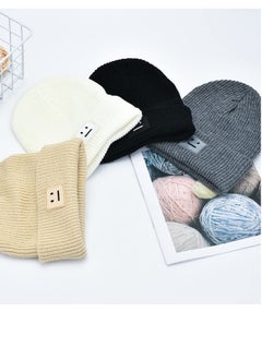 Daytoyz Knitted Hat Women's Winter Hat Caps Beanie Hats Embroidered Knitted Hat with Sad Expression Warm Wool Hat for Men and Women Knitted Hat in Hip-Hop Style  - Image 2