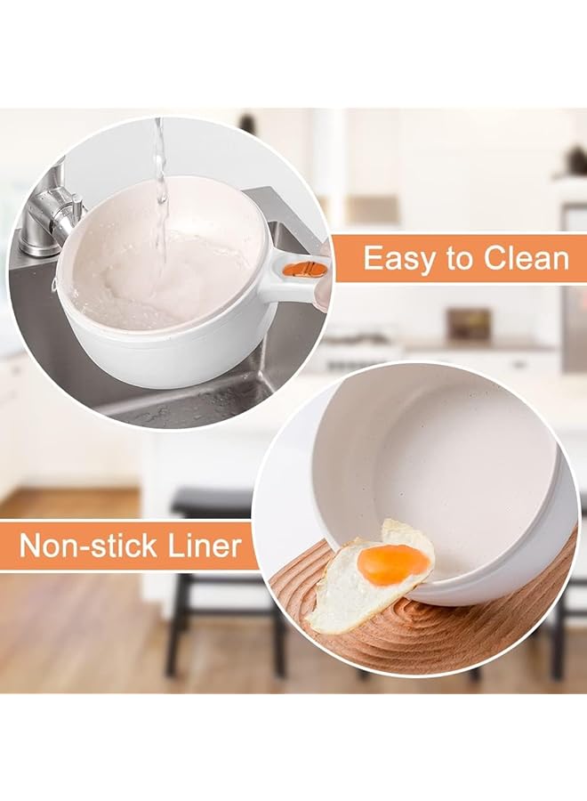 erorex 2L Food Steamers Electric Hot Pot With Steamer And Temperature Control Two Power Adjustments Multifunctional Non Stick Pot Portable Saucepan Electric Cooking Pot - Image 5