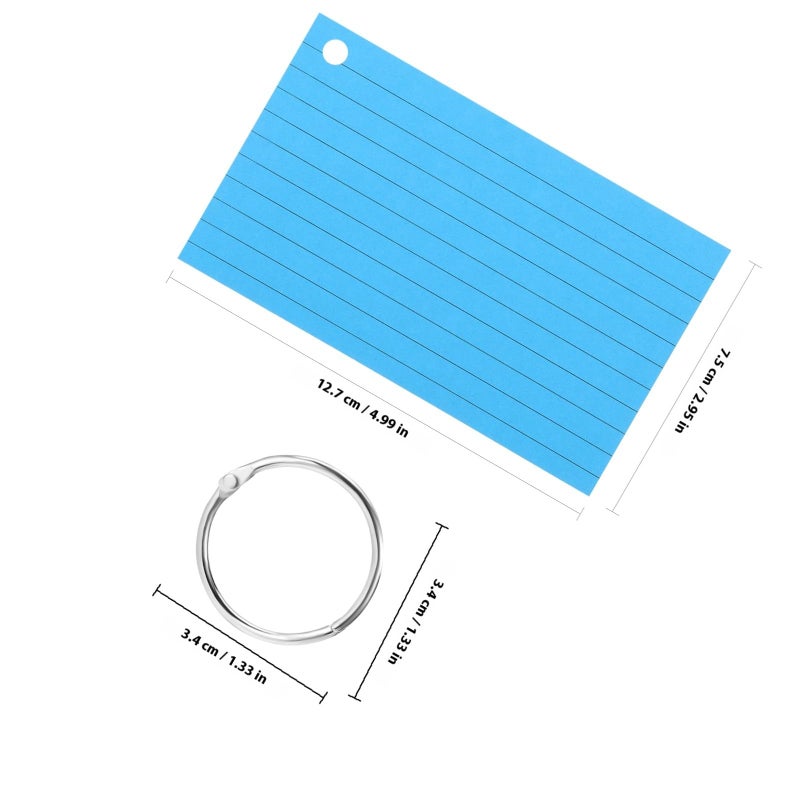 6pcs Pastel Colored Index Cards with Rings 50 Sheets Dual Sided Flashcards for Study Notes - Image 3