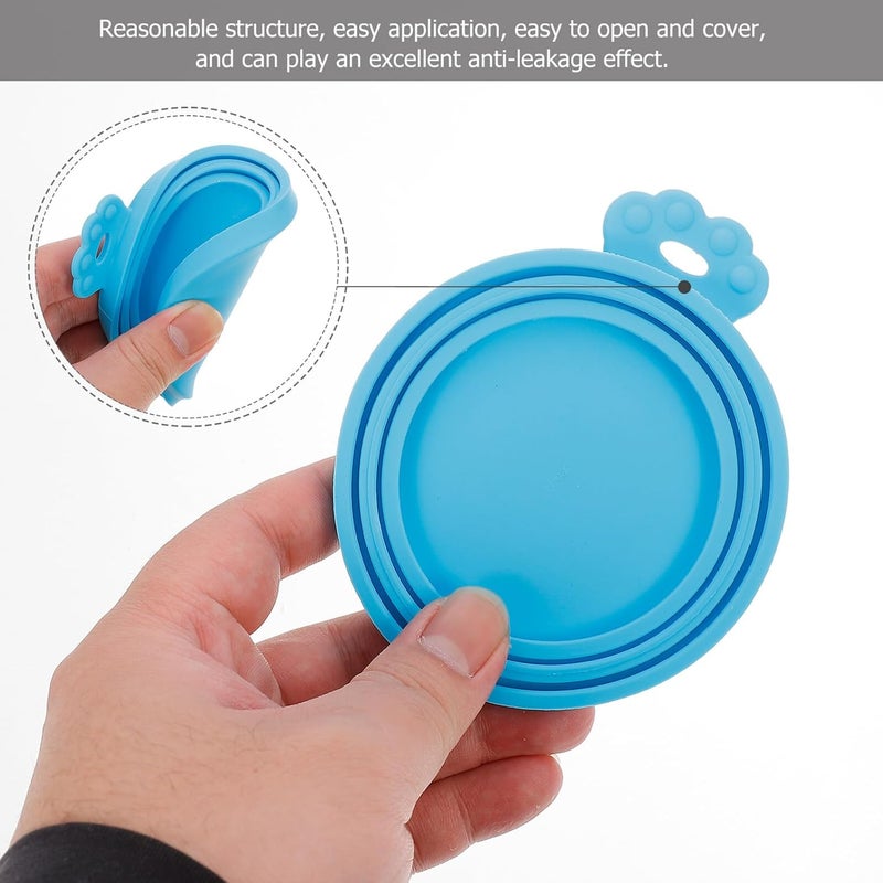 4pcs Silicone Sealing Can Lids Set for Pet Food Universal Food Can Covers with Airtight Seal Silicone Caps in Orange Green Pink Blue - Image 4