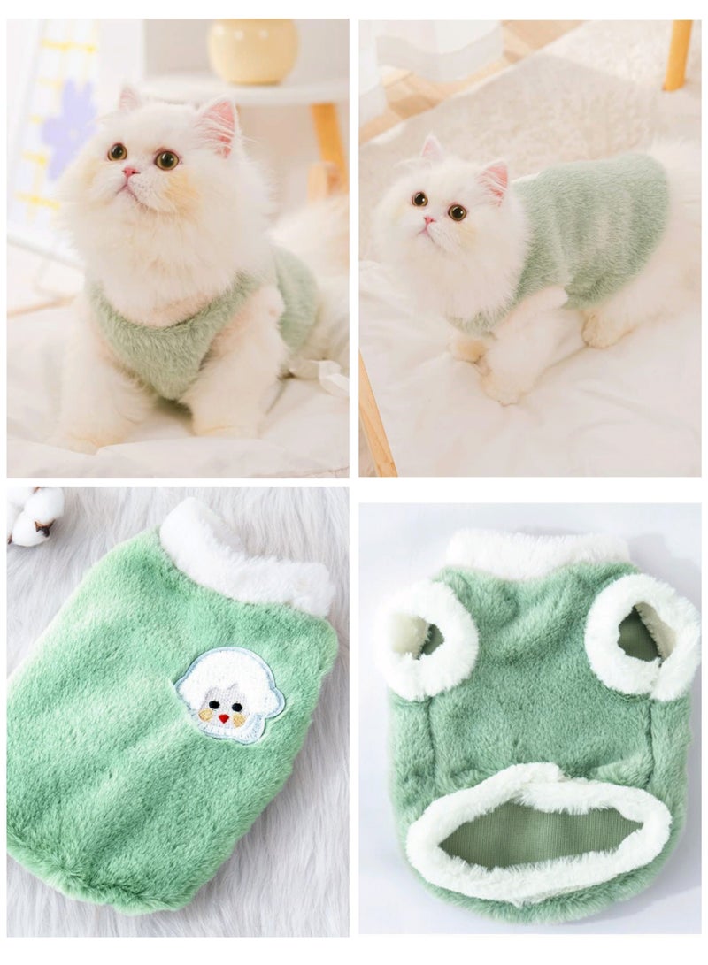 A.M Cat And Dog Furry Plain Furry Vest for Small to Large Dogs Soft Solid Color Apparel Cartoon Lamb Pullover Spring Pajamas - Image 3