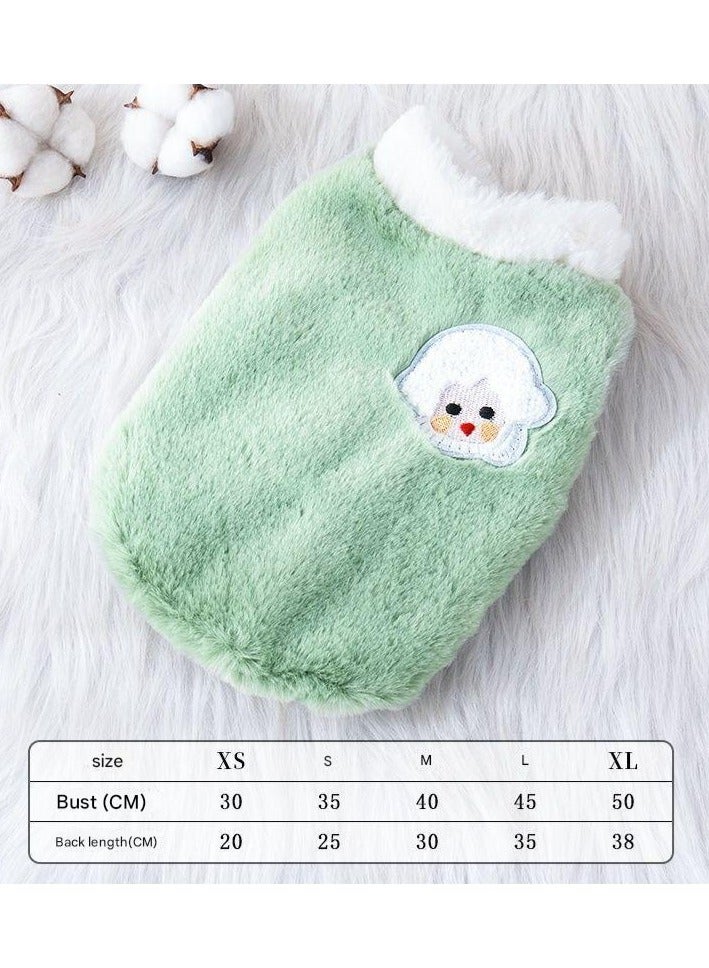 A.M Cat And Dog Furry Plain Furry Vest for Small to Large Dogs Soft Solid Color Apparel Cartoon Lamb Pullover Spring Pajamas - Image 2