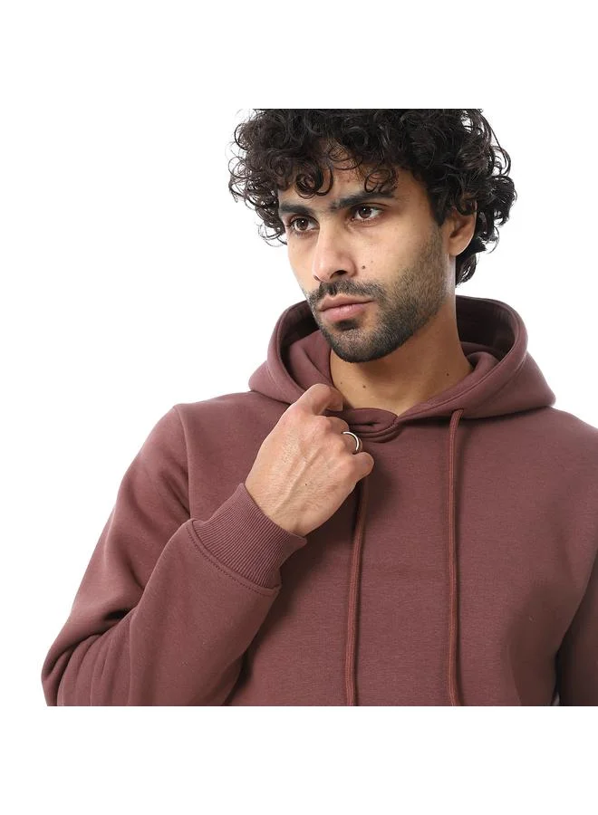 كوب سويت شيرت رجالي بغطاء رأس سادة بأكمام طويلة