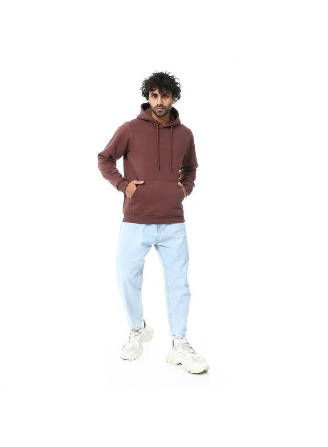 كوب سويت شيرت رجالي بغطاء رأس سادة بأكمام طويلة