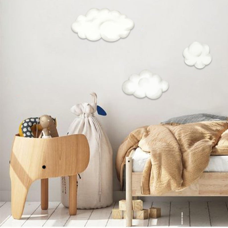 VANGNING Watercolor Clouds Wall Decal Set - Stickers for Nursery, Baby Room, Playroom, Bedroom - Wallpaper Stickers, 3-Pack White Fluffy Clouds (Cloud Deco) - Image 4
