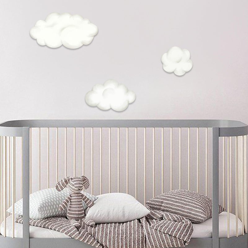 VANGNING Watercolor Clouds Wall Decal Set - Stickers for Nursery, Baby Room, Playroom, Bedroom - Wallpaper Stickers, 3-Pack White Fluffy Clouds (Cloud Deco) - Image 1