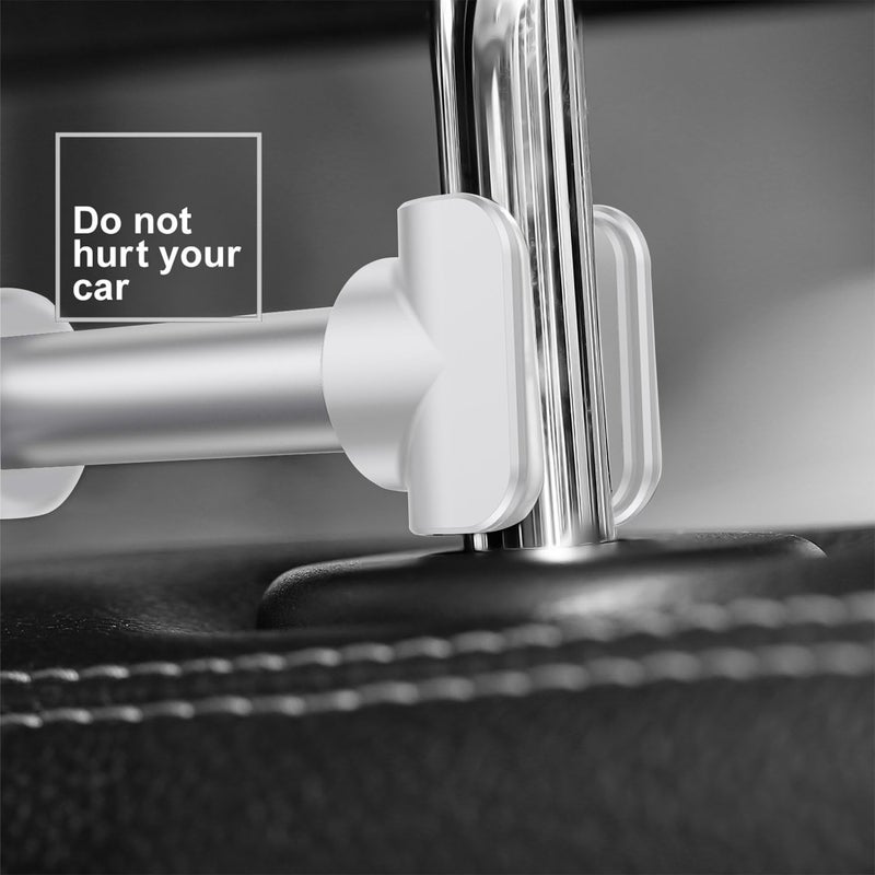 FYOUNG Car Headrest Mount Compatible with Switch/Swith OLED Model 2021, Adjustable Car Holder Compatible with Switch/iPhone/iPad and Other Devices (4"-11") - White - Image 4