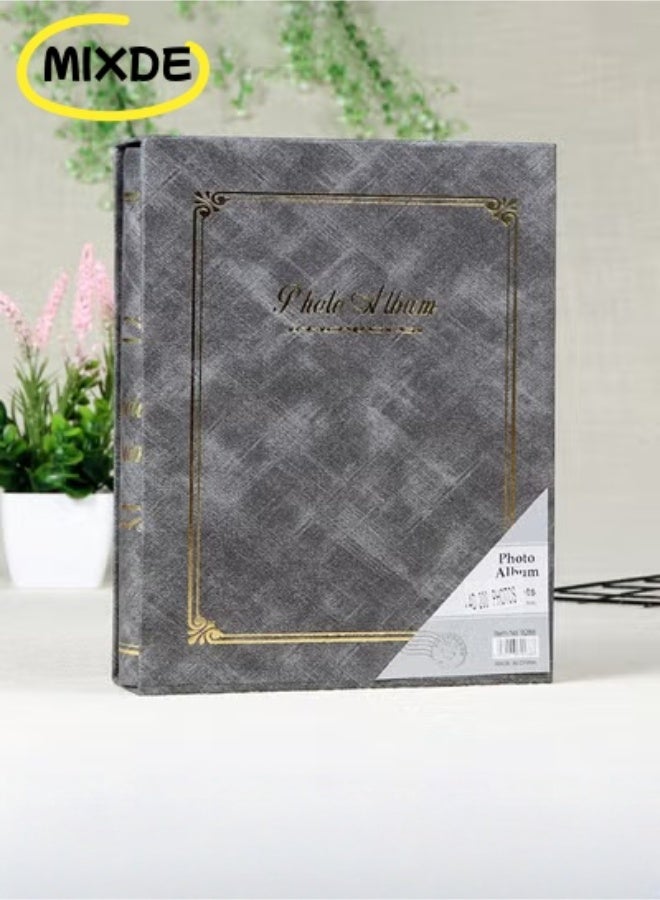 MIXDE 200 Pockets Foil Stamping Photo Album for 6 Inches Photos Portable Photo Album for Family Wedding Boys Girls - Image 1