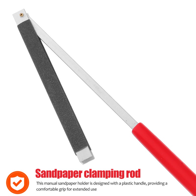 Manual Sandpaper Holding Stick With Handle Large Flat Design DIY Repair Replaceable Sandpaper Tool For Various Shapes And Sizes - Image 2