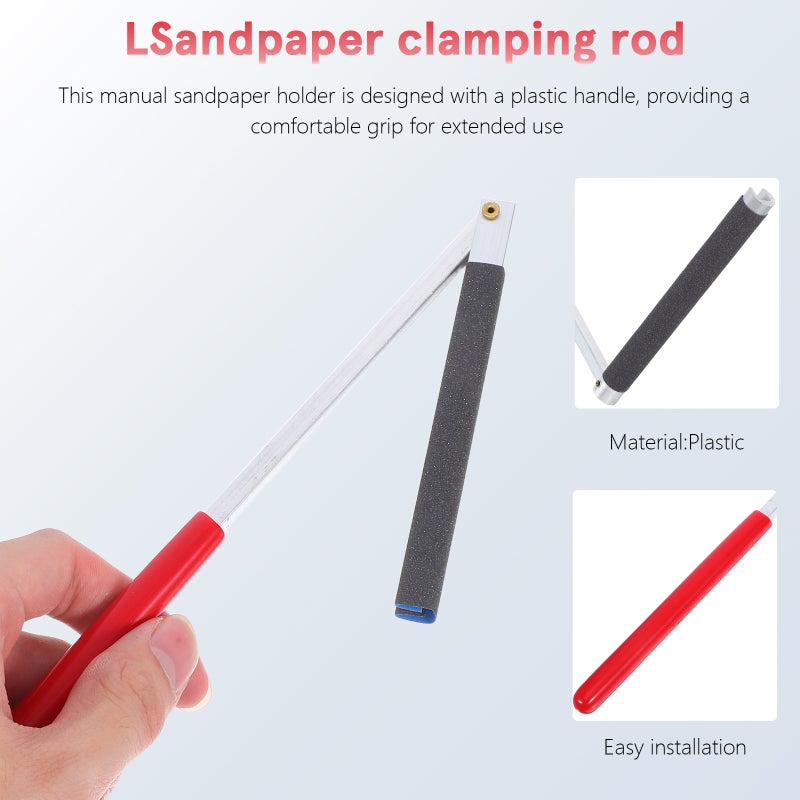 Manual Sandpaper Holding Stick With Handle Large Flat Design DIY Repair Replaceable Sandpaper Tool For Various Shapes And Sizes - Image 3
