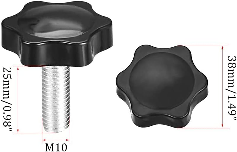 NACX M10 x 25mm Thread Clamping Knob, Thumb Screw, Star Hand Knob Tightening Screw Knob for Machinery, 8Pcs - Image 2