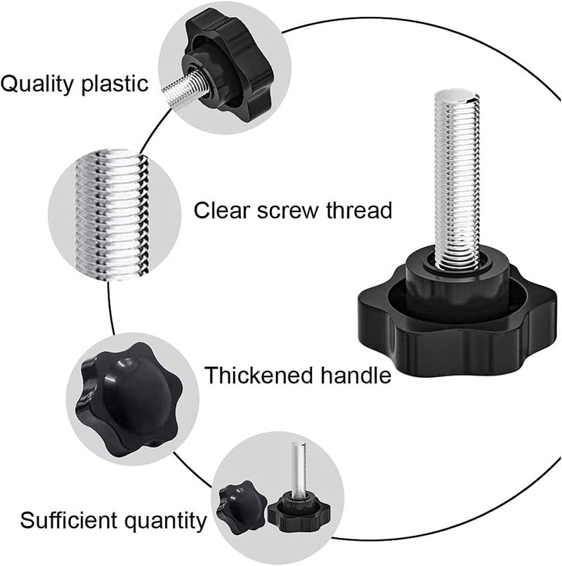 NACX M10 x 25mm Thread Clamping Knob, Thumb Screw, Star Hand Knob Tightening Screw Knob for Machinery, 8Pcs - Image 5