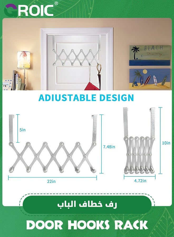 GROIC Over The Door Hooks Towel Rack Holder Heavy-Duty Organizer on Bathroom or Kitchen Cabinet Cupboard Door Hooks for Towel, Robe,Coat, Bag,Keys ,Over Door Hooks Hanger  - Image 2
