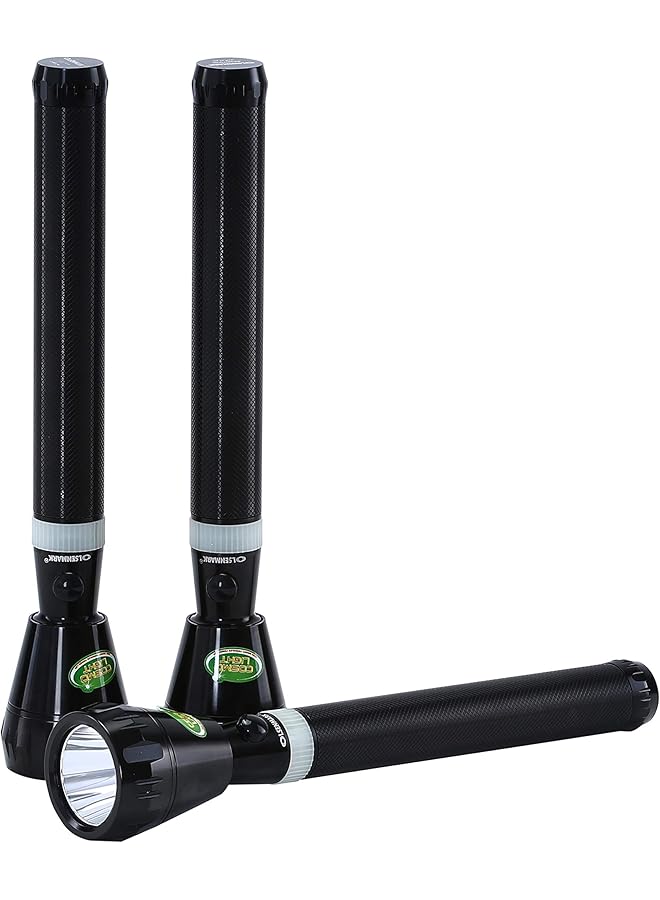 Olsenmark Rechargeable LED Flashlight 3 Pcs Super Bright Torch Light Built in 3000mAh Battery 1000 Distance Range Powerful Torch for Camping Hiking Trekking Outdoor. - Image 2