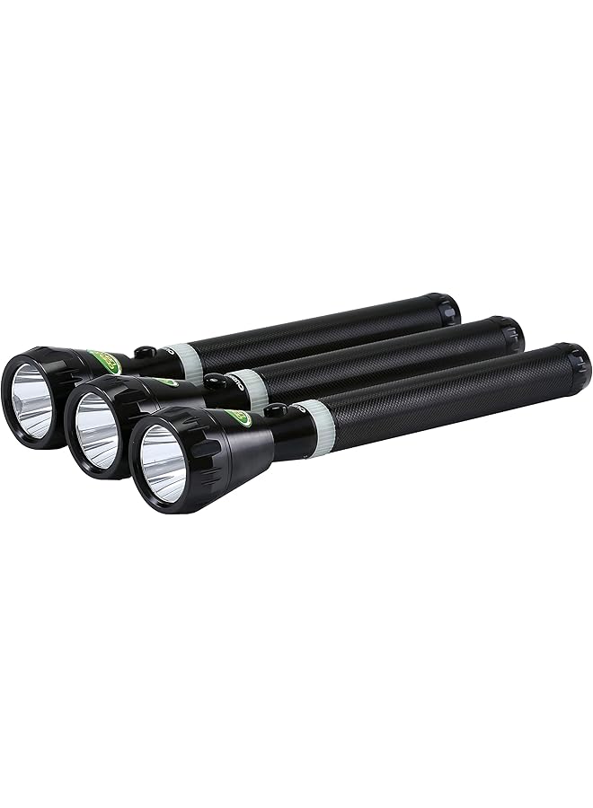 Olsenmark Rechargeable LED Flashlight 3 Pcs Super Bright Torch Light Built in 3000mAh Battery 1000 Distance Range Powerful Torch for Camping Hiking Trekking Outdoor. - Image 1