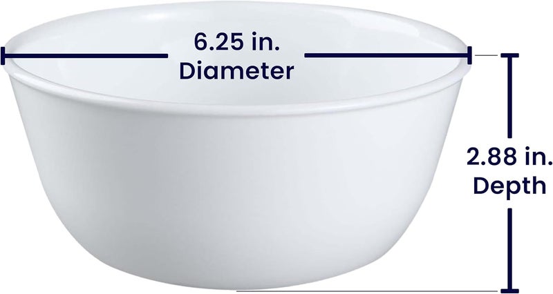 Corelle كوريل 3138 وعاء نودلز زجاجي فيتريل 28 أونصة لون أبيض شتوي عبوة من 3 - Image 3