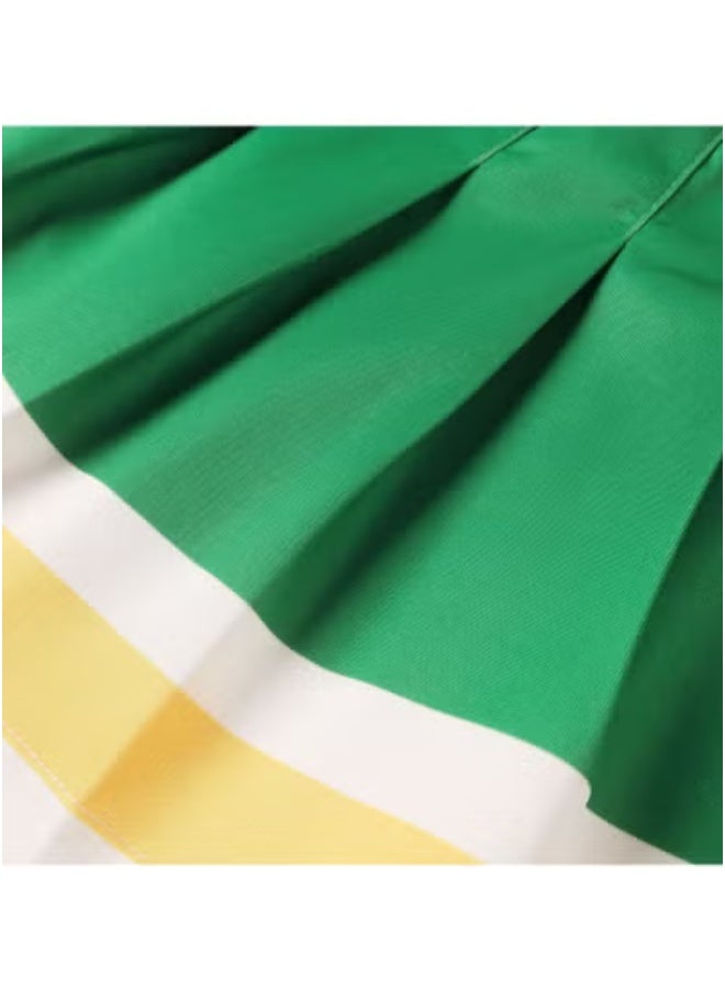 Stranger Things Girls Cheerleader Addison Zombies Cosplay Halloween Costume Cheer Uniform Outfit Sleeveless Dance Dress With Cheerleading Flower Set - Image 4