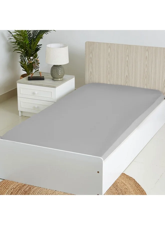 هوم بوكس ملاءة سرير مفرد قطنية بلون سادة من بالينا 200 × 33 × 90 سم