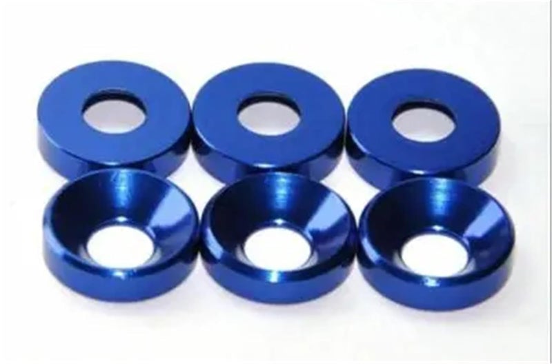 Countersunk Washer 100pcs Aluminum Colourful Anodized Countersunk Head Bolt Washers Gasket(Sapphire,M5) - Image 1