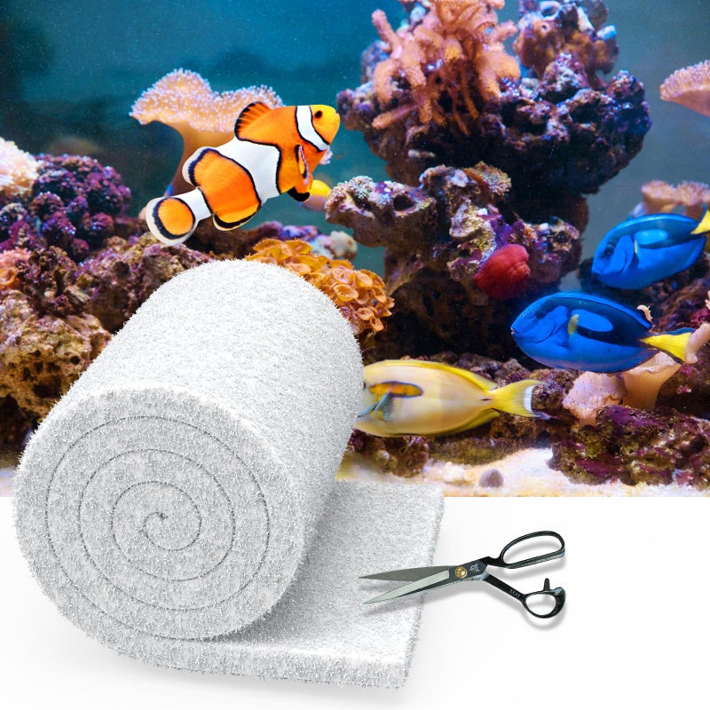 Demiwise Aquarium Filter Floss 12 * 72 Inches,Dual Density Aquarium Filter Pad,Pond Filter Pad,Filter Media for Crystal Clear Water,Safe for Fish/Reef/Turtles - Image 1