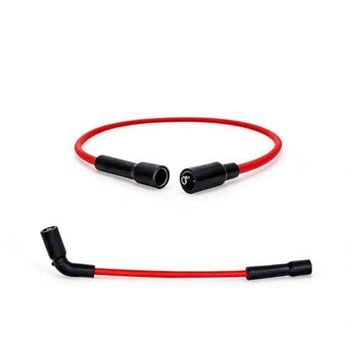 XTPTFABS Red 8mm Spark Plug Wire Set Compatible with HarleyDavidson Sportster XL 883 1200 2007 2008 2009 2010 2011 2012 2013 2014 2015 2016 2017 - Image 1