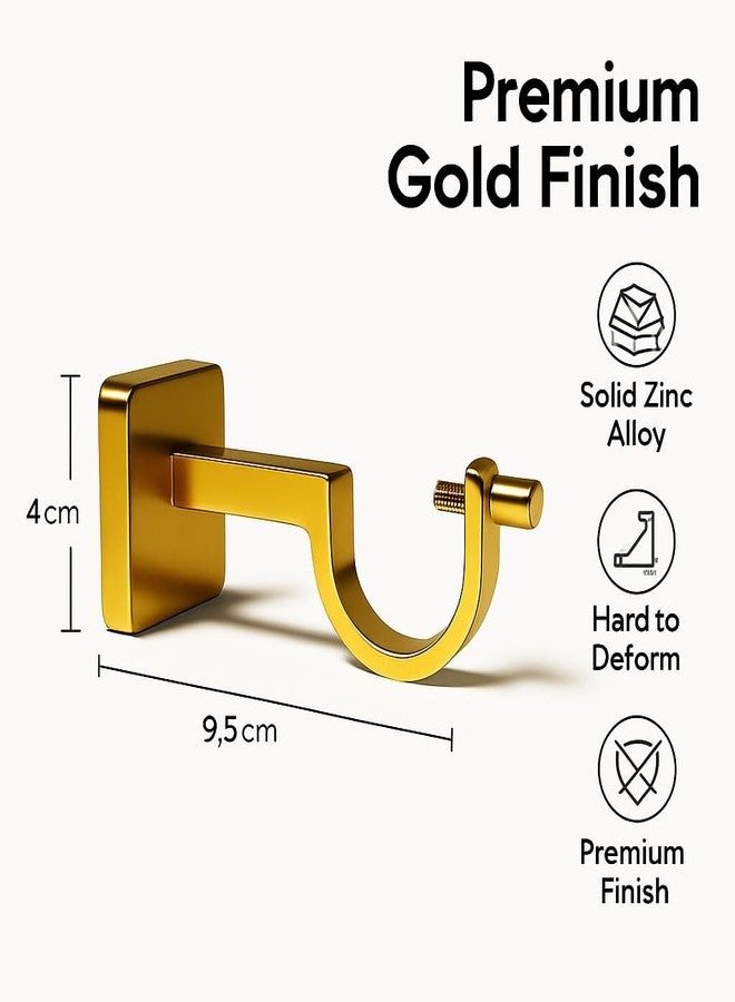 Colornest Gold Curtain Rod Brackets for 1-Inch Curtain Pole | Premium Metal Curtain Holders, 35 Kg Load Capacity| Wall Mount Support Hardware - 2 pcs - Image 4