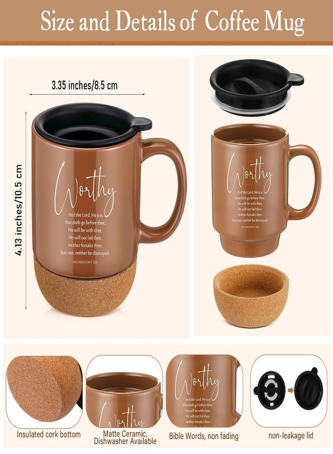 FillTouch Motivational Christian Easter Gifts for Women Men 15 oz Bible Verse Ceramic Coffee Mug A5 Journal Pen Religious Gift Set for Church Teacher Mom Dad Father Day(6 Set,Light Color,Classic) - Image 2