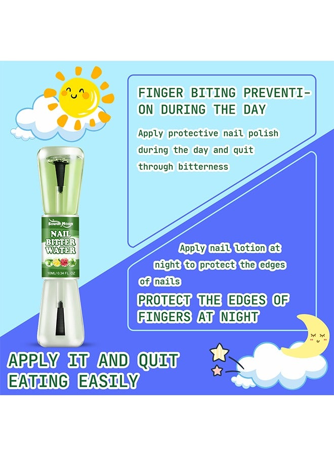 SOUTH MOON Nail Bitter Water -100% Natural and Kids Safe Bitter Taste, No Bite Nail Polish for Stop Thumb Sucking, ​Day Night Care 10ml  - Image 5