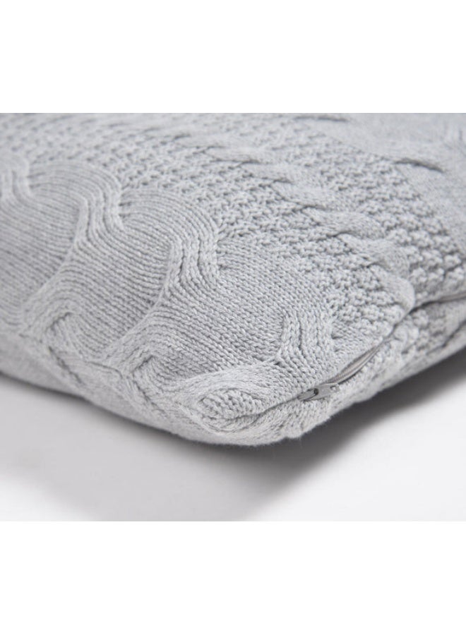 Chateaux Classic Knitted Grey Cushion Cover - Image 3