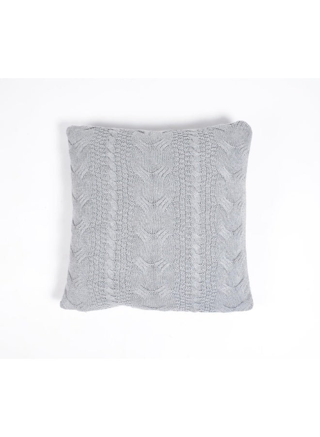 Chateaux Classic Knitted Grey Cushion Cover - Image 1