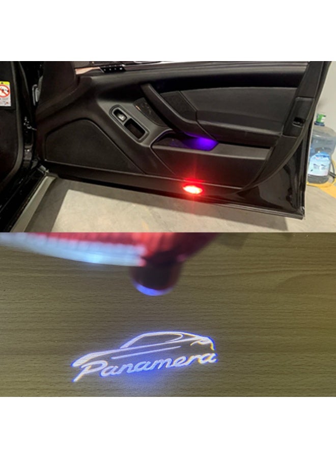 Vierex 2Pcs LED Car Door Welcome Light Projector for Porsche Panamera 970 (2010-2017) – Ghost Shadow Logo Courtesy Door Lamp, Plug & Play LED Door Step Lights Accessories - Image 2