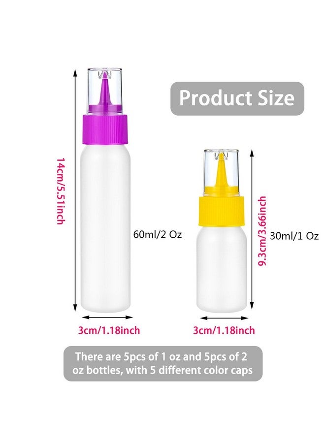 suoundey 10pcs Squeeze Writer Bottles 30ml/60ml Plastic Icing Bottles Small Easy Squeeze Bottle 1 And 2 Ounce For Cakes Cookie Decorating, Food Coloring, Food DIY & Ice Cream Decoration - Image 2