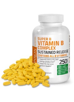 Bronson Super B Vitamin B Complex Sustained Slow Release (Vitamin B1 B2 B3 B6 B9 Folic Acid B12) Contains All B Vitamins 250 Tablets  - Image 2