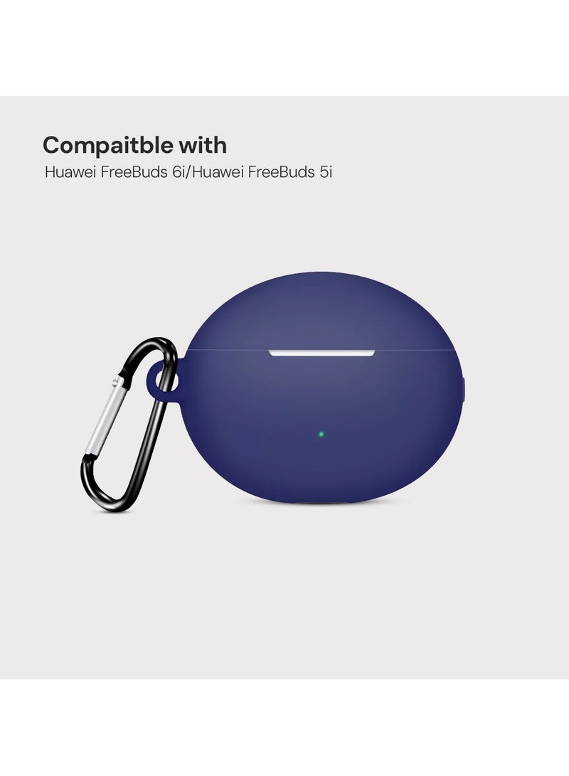 O Ozone Earphone Case Cover for Huawei FreeBuds 6i/5i, Premium Soft Silicone Full-Body Protection Shockproof Bluetooth Headphone Case
- Dark Blue  - Image 2